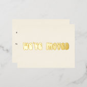 Groovyレトロゴールドフォイル新しい住所はがき移動 箔招待状ポストカード (正面/裏面)