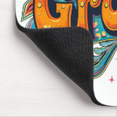 Groovyレトロサイケデリック70sヒッピーファンキーアート マウスパッド (コーナー)