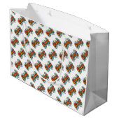 Groovyレトロサイケデリック70sヒッピーファンキーアート ラージペーパーバッグ (裏面アングル)