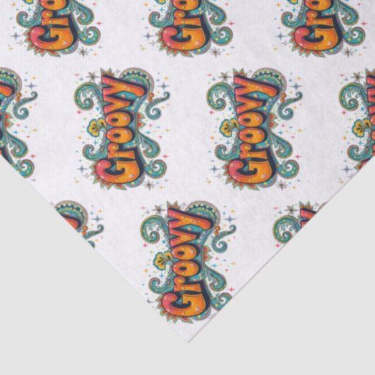 Groovyレトロサイケデリック70sヒッピーファンキーアート 薄葉紙 (詳細)