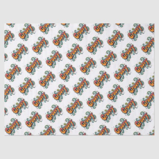 Groovyレトロサイケデリック70sヒッピーファンキーアート 薄葉紙 (正面)