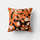 Groovyレトロシェイプオレンジ白黒 クッション (裏面)