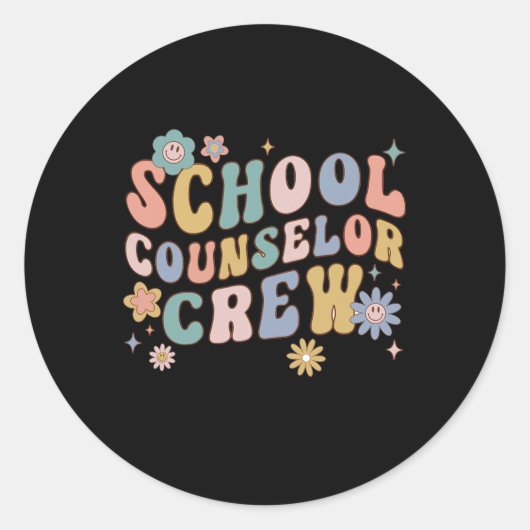 Groovyレトロスクールカウンセラーのクルー先生戻る ラウンドシール (正面)