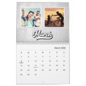 Groovyレトロスタイル文字、編集可能なカスタム写真 カレンダー (3月 2026)