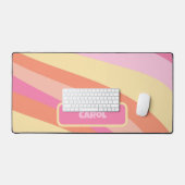 Groovyレトロストライプ70年代名 デスクマット (キーボード&マウス)