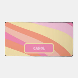 Groovyレトロストライプ70年代名 デスクマット