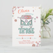 Groovyレトロスマイルフラワーズ3rd誕生日招待状 招待状 (スタンド正面)