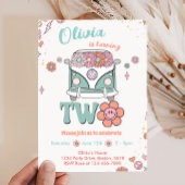 Groovyレトロスマイル花2nd誕生日招待状 招待状