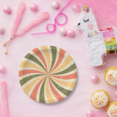 Groovyレトロスワールバースト ペーパープレート (パーティー)