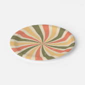 Groovyレトロスワールバースト ペーパープレート (アングル)
