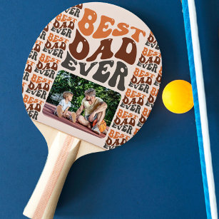 Groovyレトロタイポグラフィ最高のパパEver Photo 卓球ラケット