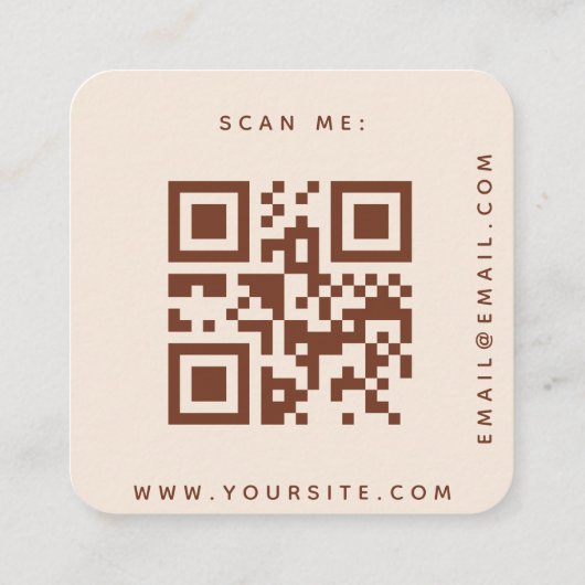 Groovyレトロタイポグラフィ70s QRコードウェディングRSVP エンクロージャーカード (裏面)