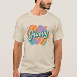 Groovyレトロタイポグラフィ Tシャツ