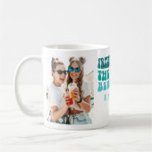 Groovyレトロターコイズフレンドシップ2写真と名前 コーヒーマグカップ (左)