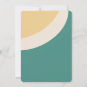 Groovyレトロティール(緑がかった色)ボホベイビーシャワー 招待状 (裏面)