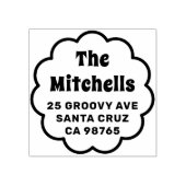 Groovyレトロデイジーファミリ名差出人住所 ラバースタンプ (インプリント)