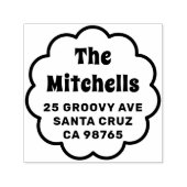 Groovyレトロデイジーフレームファミリ差出人住所 セルフインキングスタンプ (デザイン)