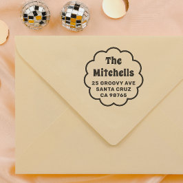 Groovyレトロデイジーフレームファミリ差出人住所 セルフインキングスタンプ