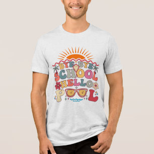 Groovyレトロデザインバイバイバイスクールハロープールクール トライブレンドＴシャツ