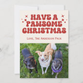Groovyレトロドッグフォトポーソームクリスマス シーズンカード (正面)