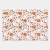 Groovyレトロハロウィーンニュートラルカラーズキッズ ラッピングペーパーシート (正面2)