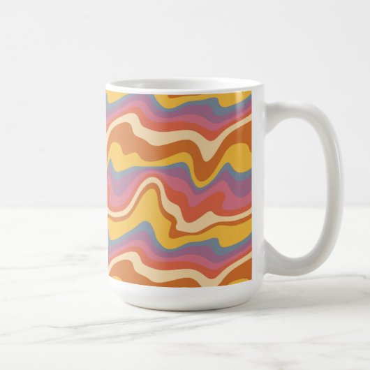 Groovyレトロパターン コーヒーマグカップ (右)