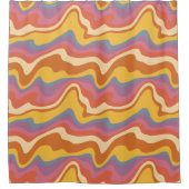 Groovyレトロパターン シャワーカーテン (正面)