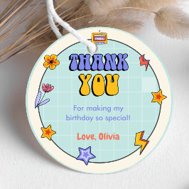 Groovyレトロヒッピーありがとう誕生日パーティー フェイバータグ