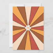 GroovyレトロヒッピーArch 70s 60sデイジーベビーシャワー 招待状 (裏面)