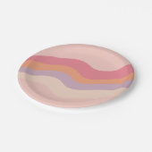 Groovyレトロビーブピンク波状紙プレート ペーパープレート (アングル)