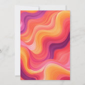 Groovyレトロピンクとオレンジアー結婚チ 招待状 (裏面)