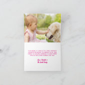 Groovyレトロピンクとホワイトチェック1st誕生日 サンキューカード (内部)