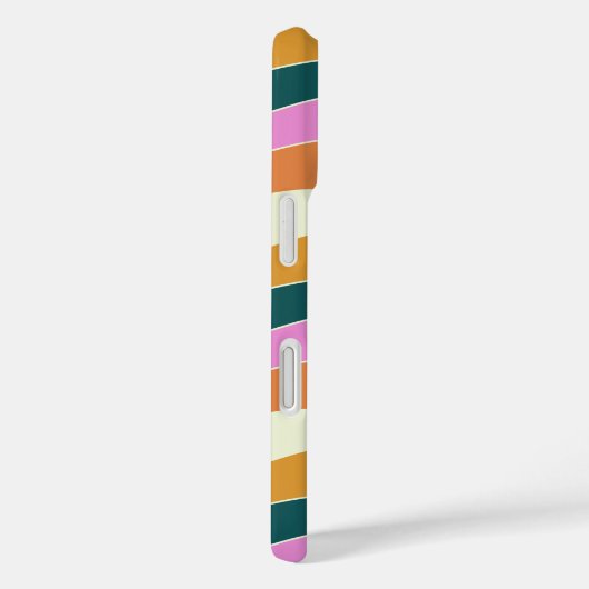 Groovyレトロピンクと緑の波線 Case-Mate iPhoneケース (裏面 / 右)