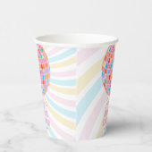 Groovyレトロピンクディスコボール70s 80sブライダルシャワー 紙コップ (右)