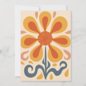 Groovyレトロピンク&金ゴールド結婚ズ 招待状 (裏面)