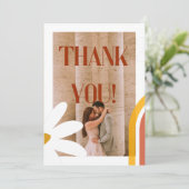 Groovyレトロフォトフラワーパワー結婚ズ サンキューカード (スタンド正面)