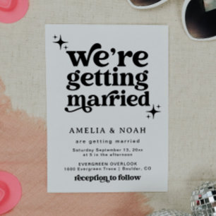 Groovyレトロフォント結婚式招待状 招待状