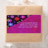 Groovyレトロフラワーパワー60s 70s パーソナライズされた ラベル (インサイチュ)