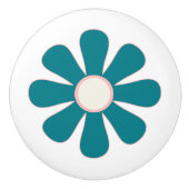 Groovyレトロフラワー60s 70sミニマリスト美学 セラミックノブ (正面)