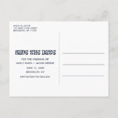 Groovyレトロフリー飲み物結婚式の日付を保存 案内ポストカード (裏面)