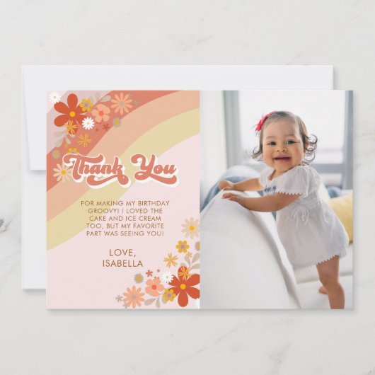 Groovyレトロフローラサンキューカード サンキューカード (正面)