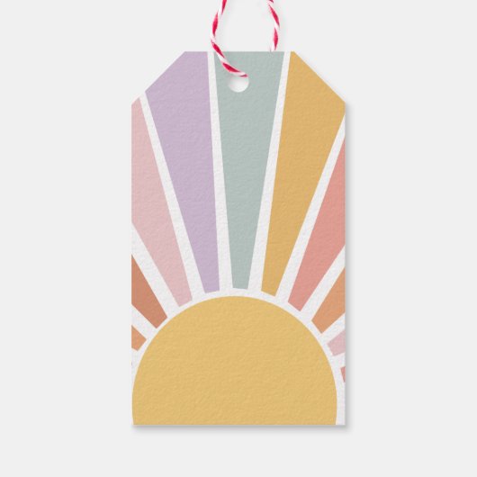 Groovyレトロベビーシャワーありがとう ギフトタグ (裏面)