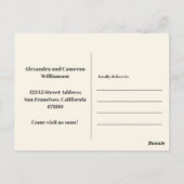 Groovyレトロミニマルモダンリストが新しいアドレスを移動 ポストカード (裏面)