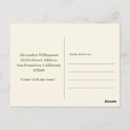 GroovyレトロミニマルI新しいホームアドレスを移動 ポストカード (裏面)