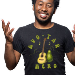 GroovyレトロミュージックラバーアボカドフルーツAIアート Tシャツ