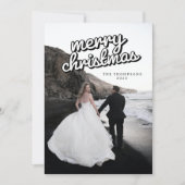 Groovyレトロモダンミニマルクリスマスフォトカード 招待状 (正面)