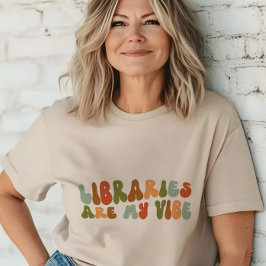 Groovyレトロライブラリは私のVibe、Librarian トライブレンドＴシャツ