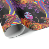 Groovyレトロラッピング紙 ラッピングペーパー (ロールコーナー)