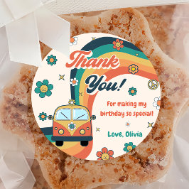 Groovyレトロレインボーサンバーパーティークラス ラウンドシール