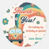 Groovyレトロレインボーサンバーパーティークラス ラウンドシール (正面)